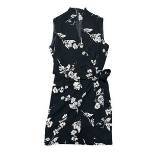 JONES WEAR DRESS, Black & White Floral Pencil Office Mini Dress, Size 16, Used